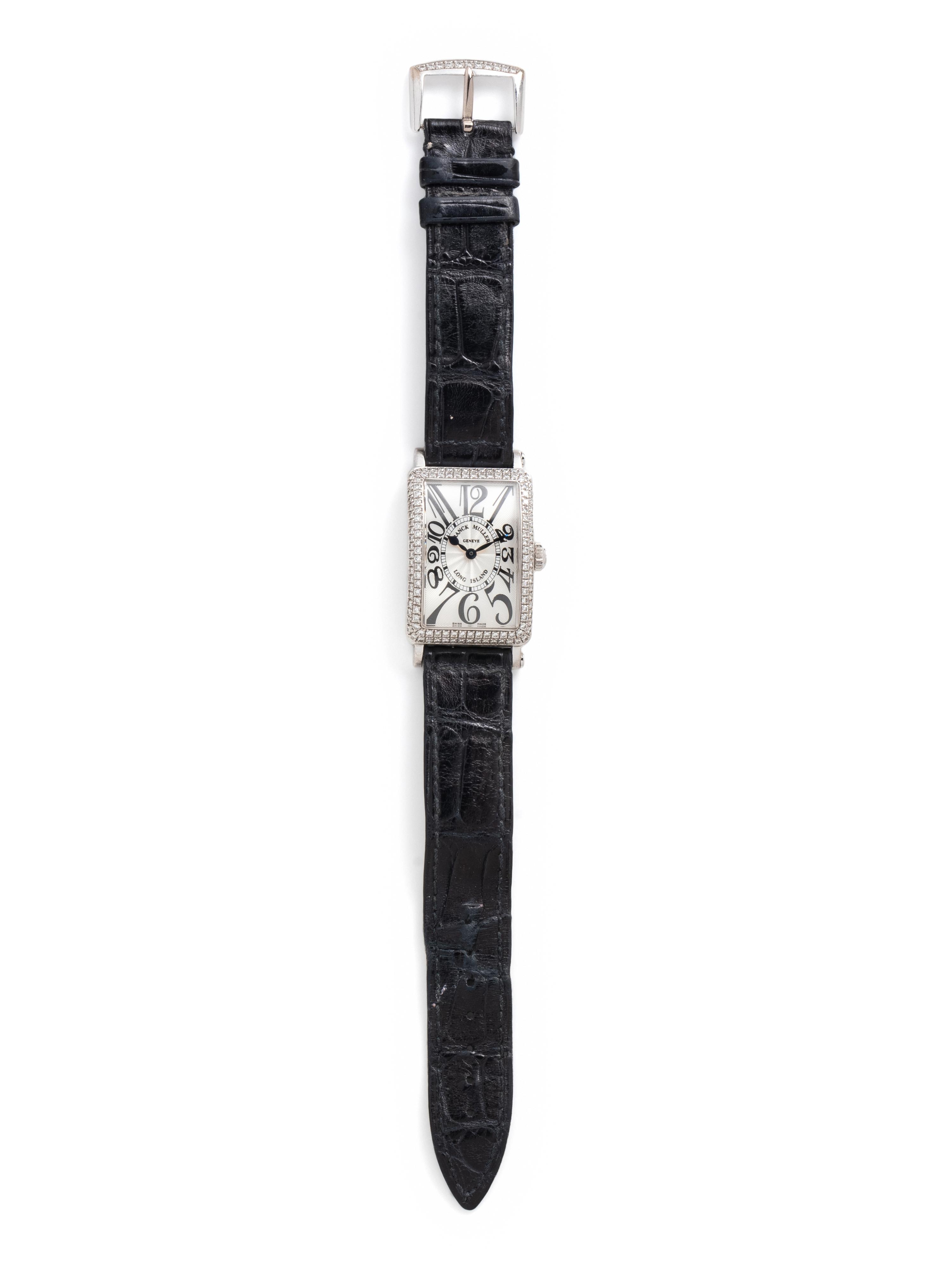 FRANCK MULLER, 18K WHITE GOLD AND DIAMOND 'LONG ISLAND' WATCH