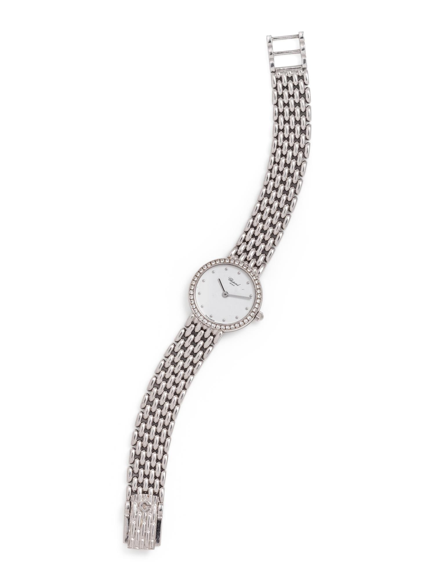 CHOPARD, 18K WHITE GOLD AND DIAMOND WRISTWATCH