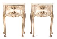 A Pair of Louis XV Style Painted Side Tables Height 27 inches. — 20TH CENTURY