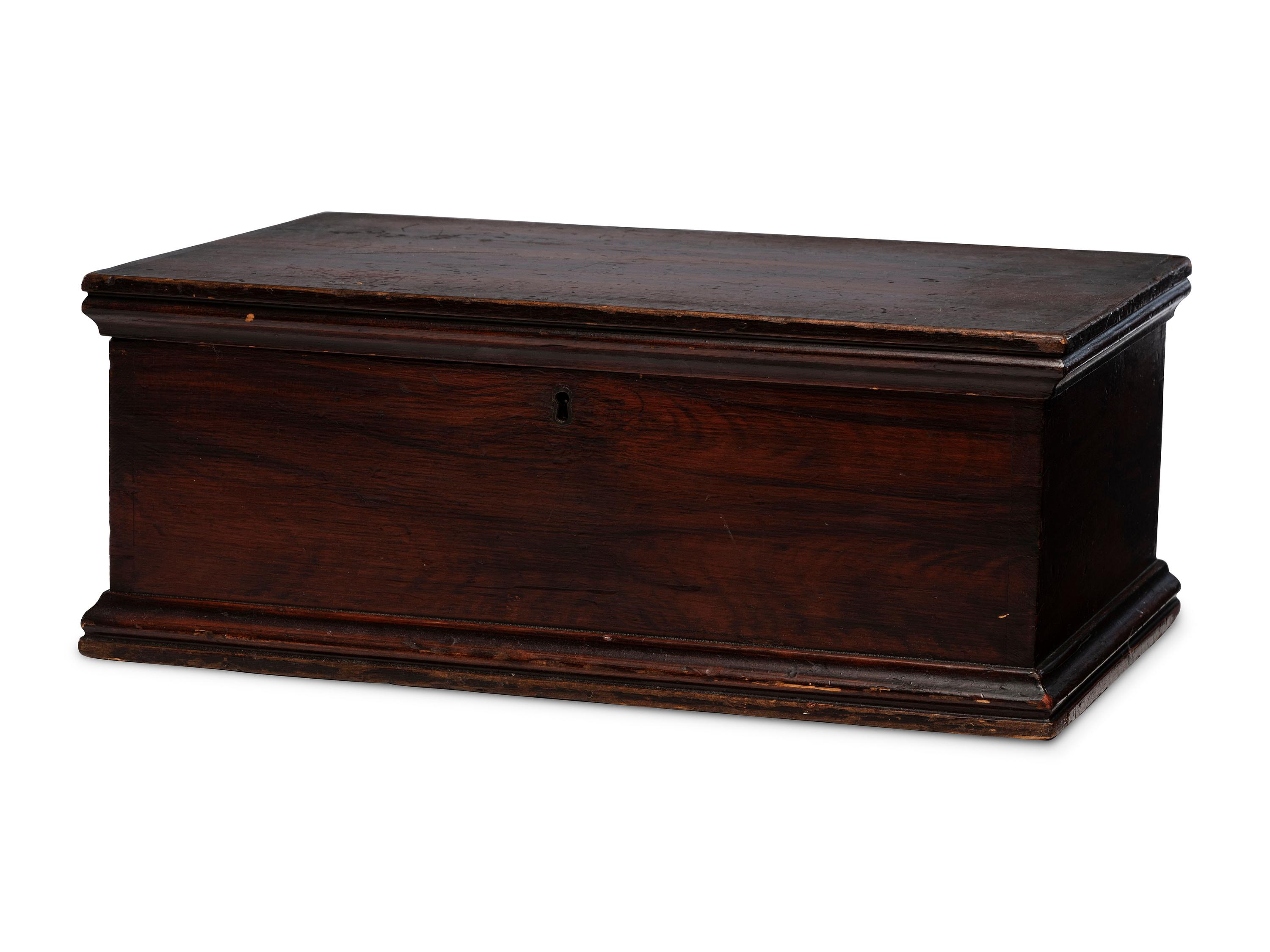 A Late Federal Grain-Painted Pine Stationary Box