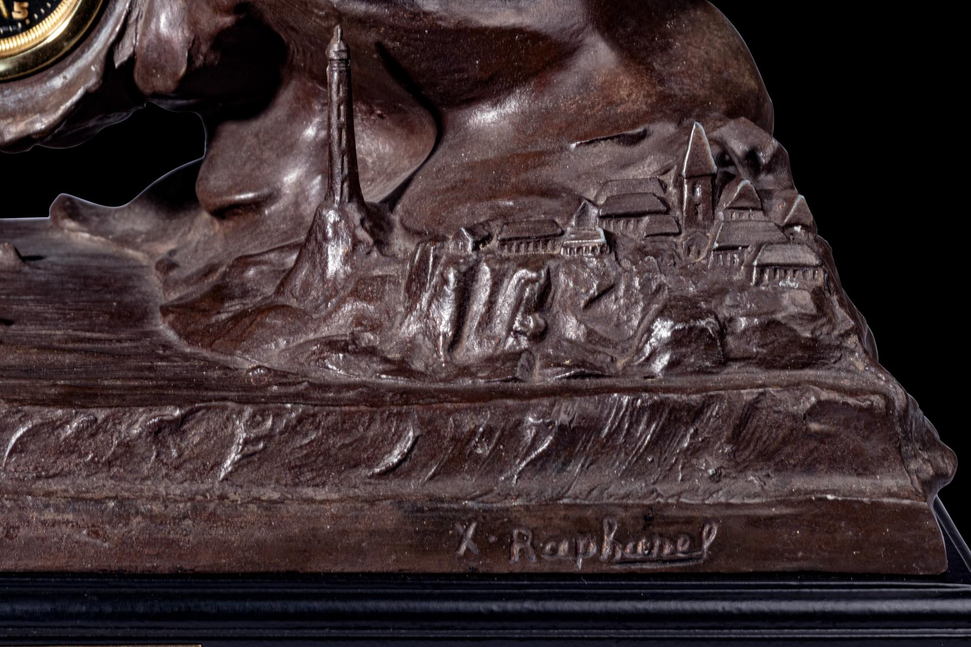 A French Cast Metal Aeronautical Clock, After Xavier Raphanel