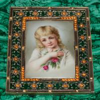 A Large Jeweled Malachite and Gilt Bronze Mounted Box on Stand