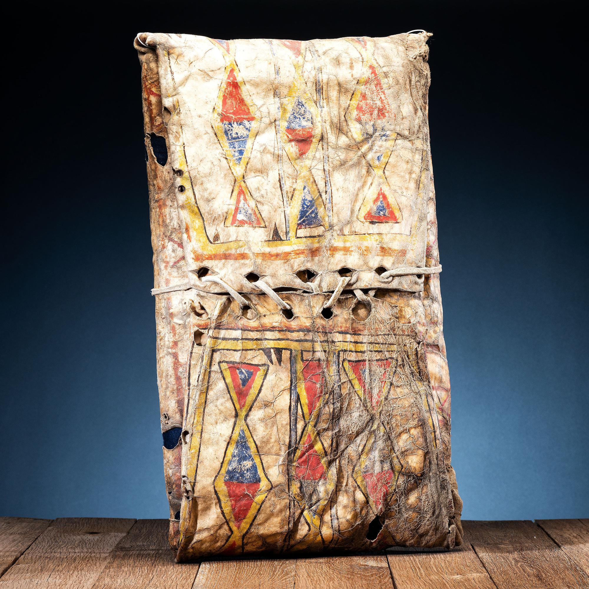 Western Plateau Painted Buffalo Hide Parfleche Envelope