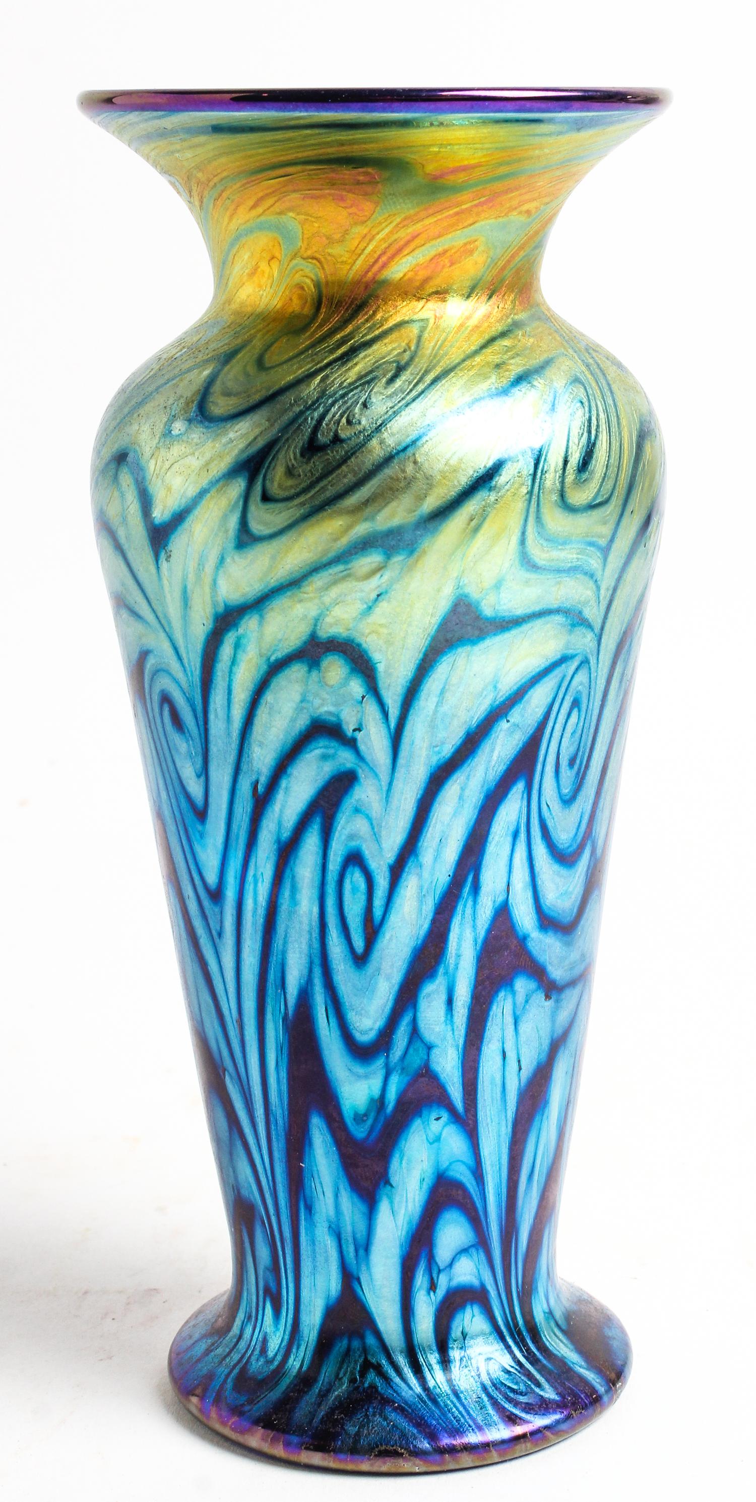 A Lundberg Studios Vase, 1998 Height 7 1/4 inches.