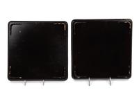 Two Japanese Lacquered Trays with Table Articles