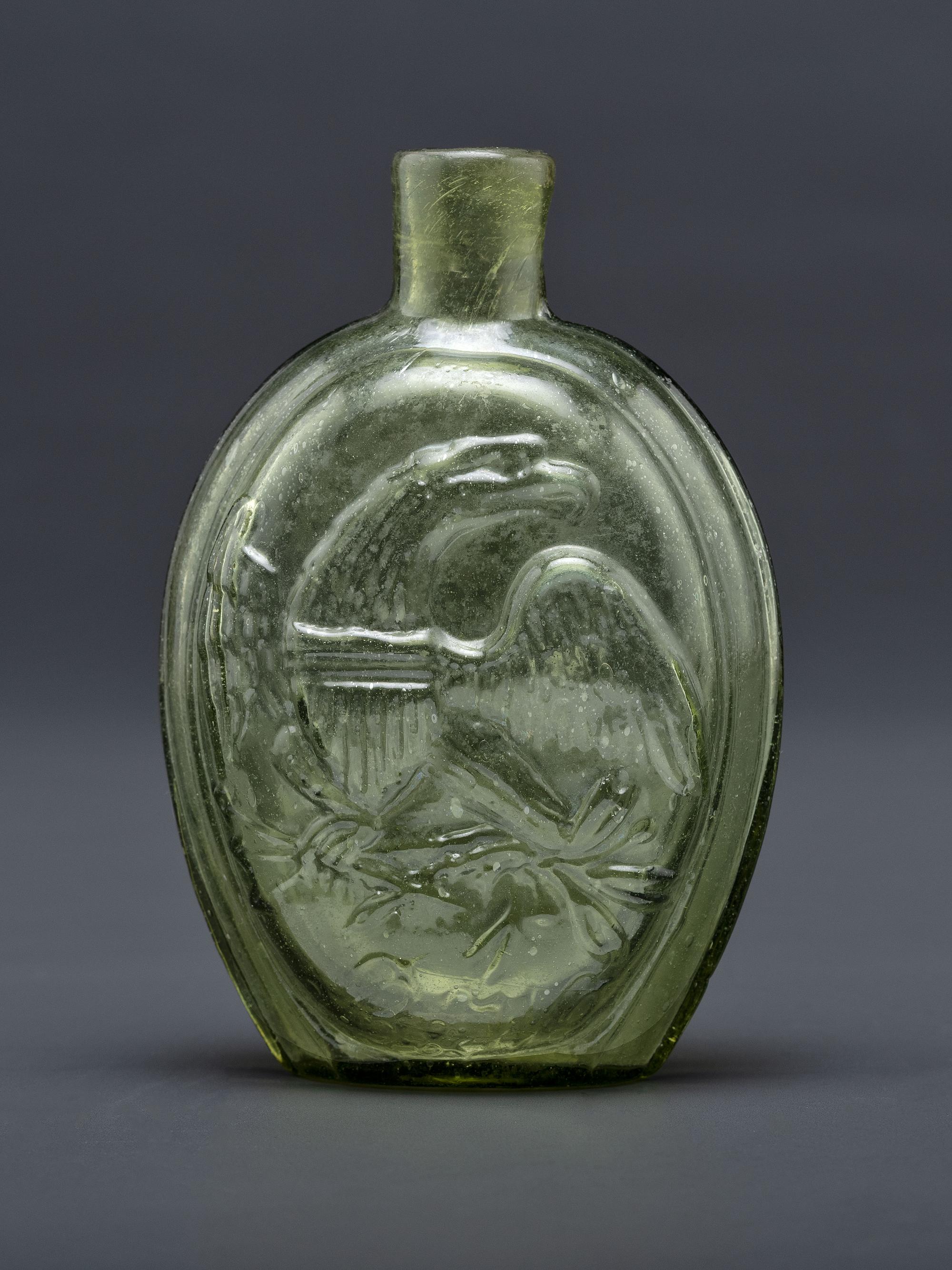 A Molded-Glass Flask in Yellow-Green