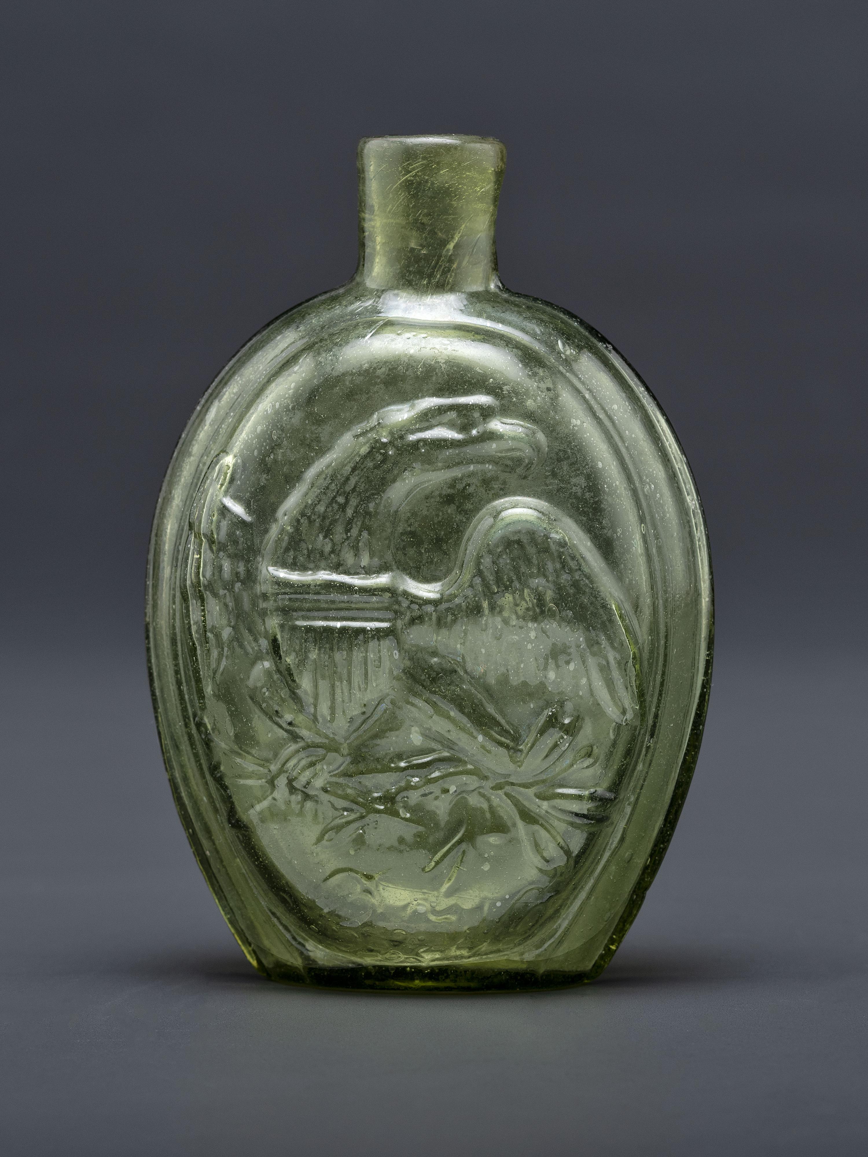 A Molded-Glass Flask in Yellow-Green