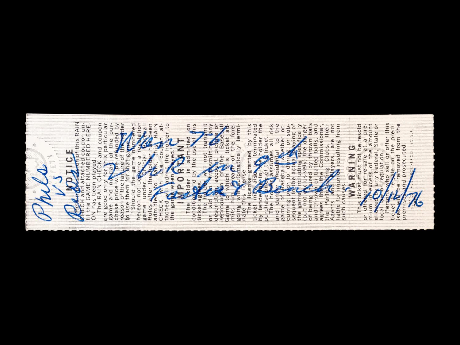 A Group of 1970s Cincinnati Reds Pete Rose Riverfront Stadium Ephemera (Including National League Playoffs, World Series),