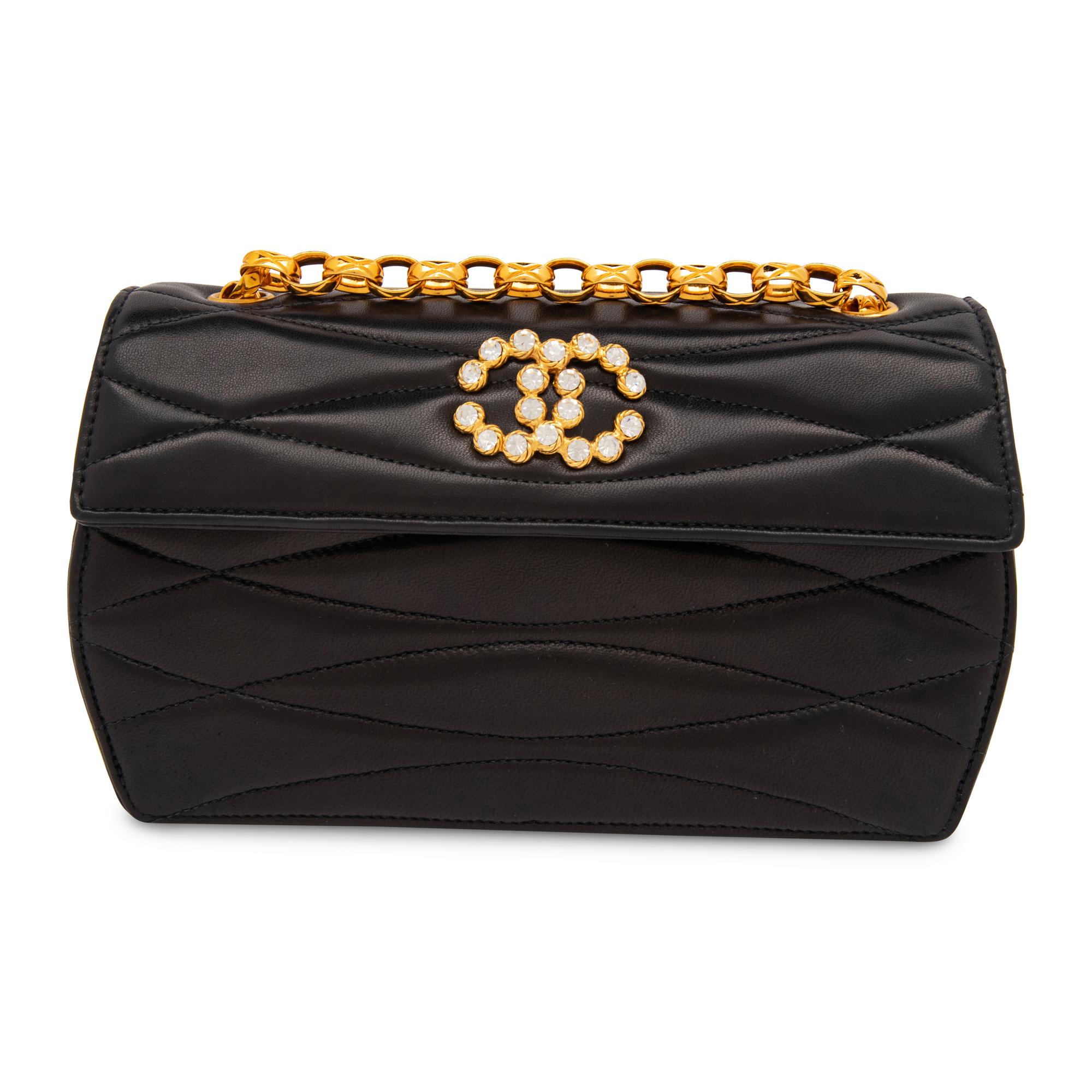 Chanel, Rhinestone CC Leather Flap Bag