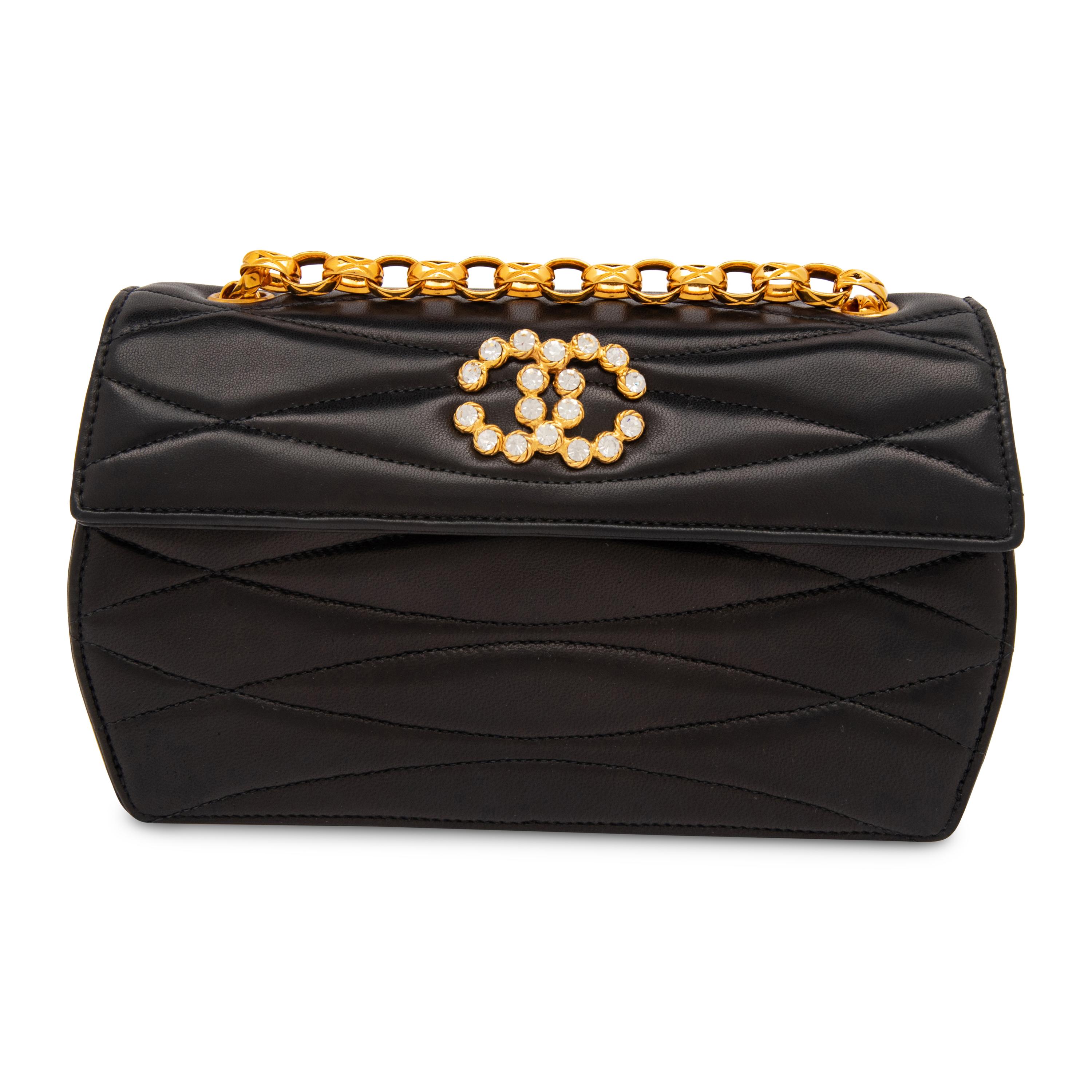Chanel, Rhinestone CC Leather Flap Bag