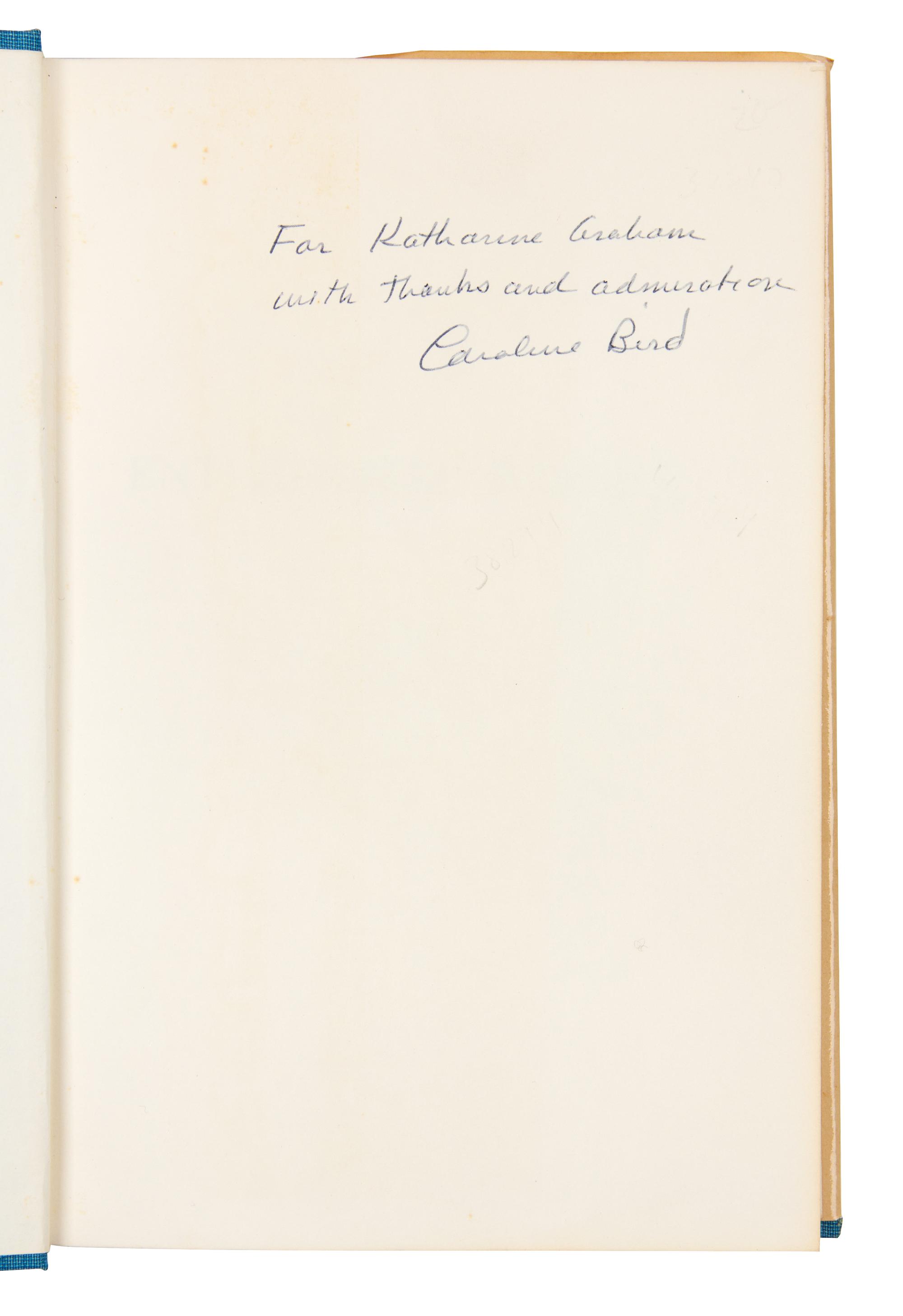 [GRAHAM, KATHARINE]. A group of books from Katharine Graham's personal collection, ALL INSCRIBED TO GRAHAM BY THE AUTHORS.