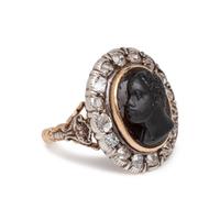 ANTIQUE, CAMEO AND DIAMOND RING