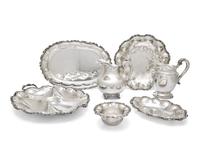 An Assorted Group of Seven Mexican Sterling and Silver Tablewares