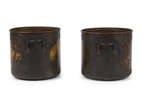 A Pair of French Painted Tole Cache Pots