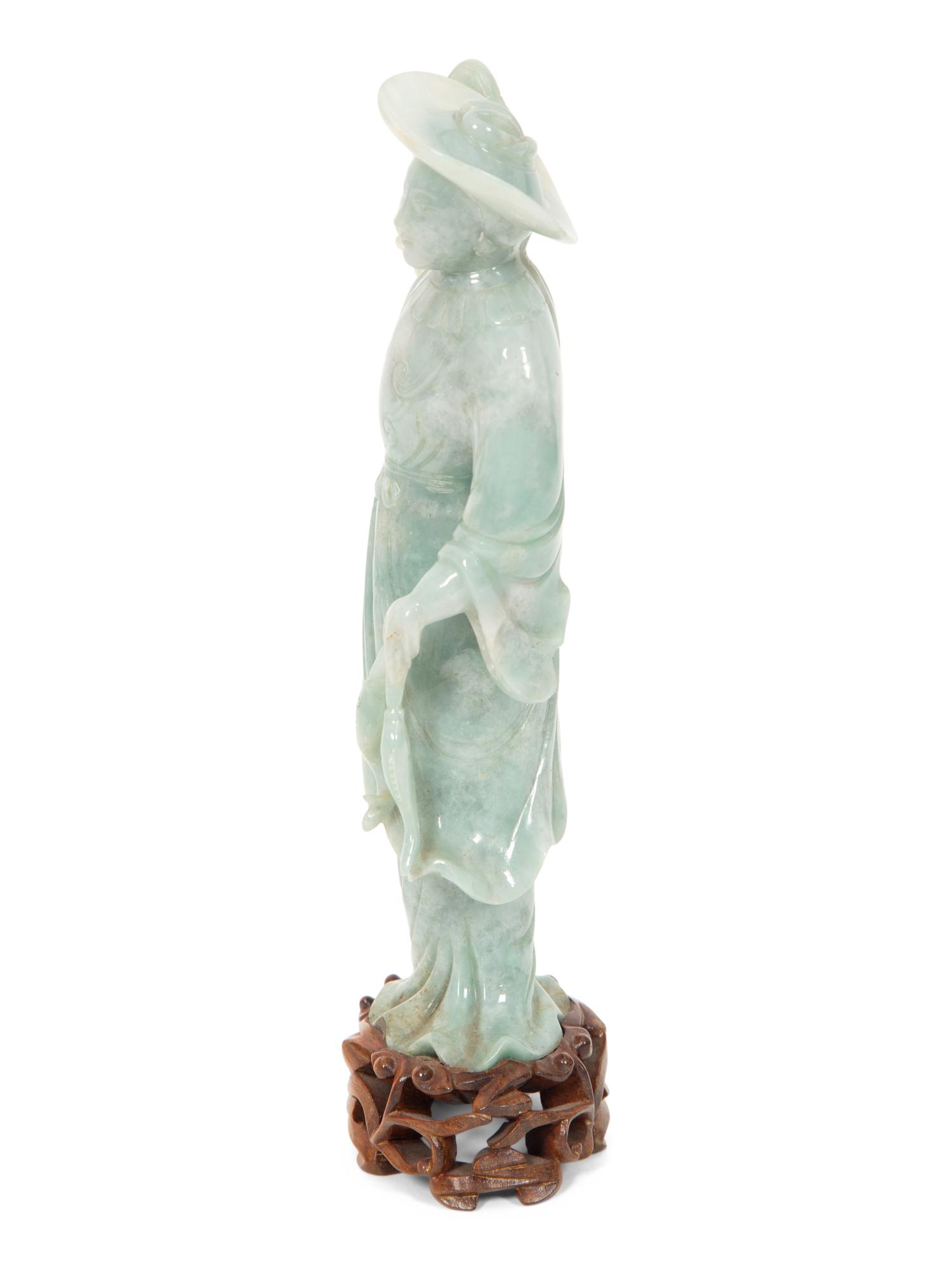 Chinese Jadeite Figure of a Female Immortal
