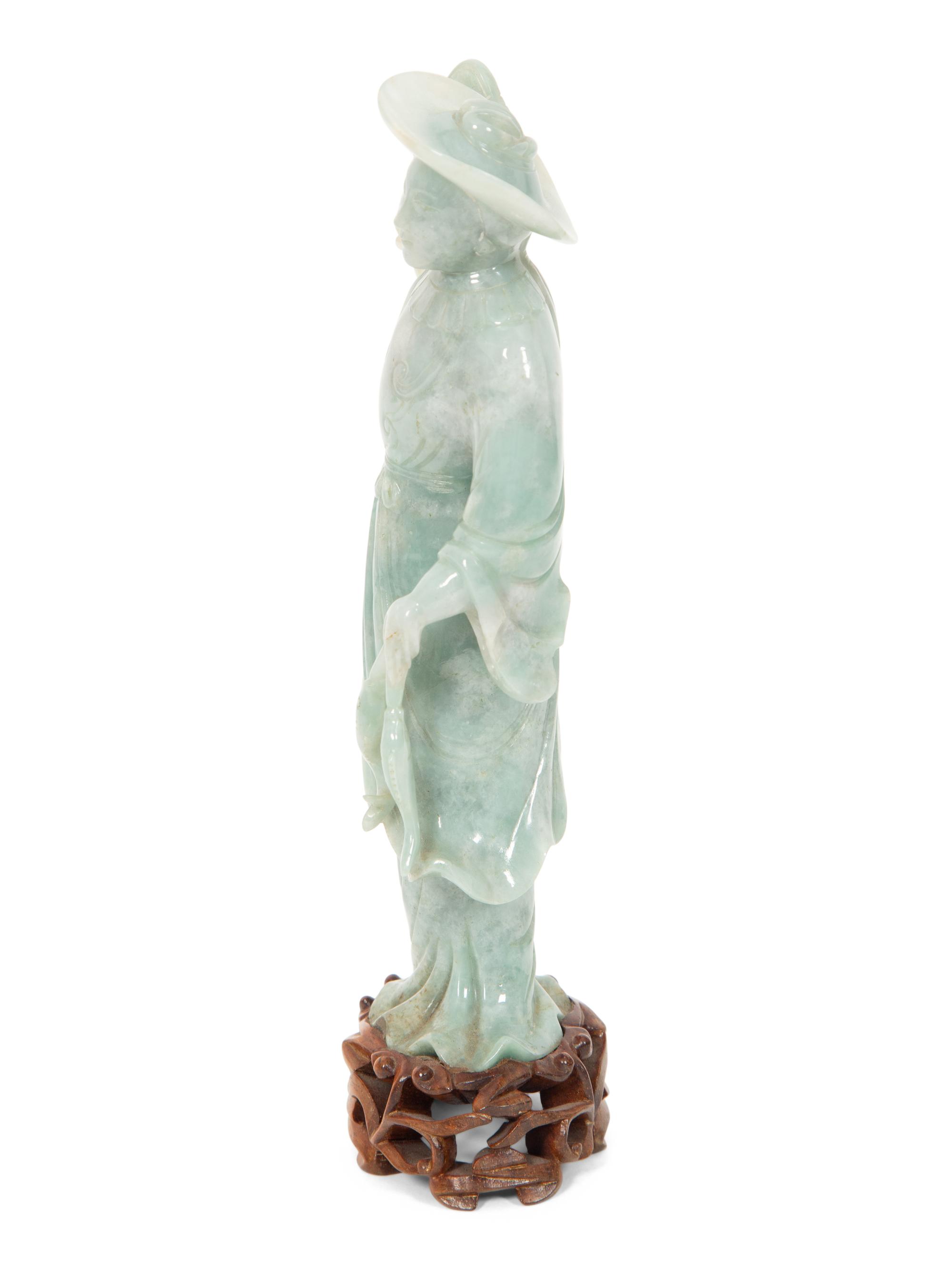 Chinese Jadeite Figure of a Female Immortal