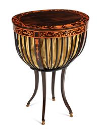 A Continental Inlaid Needlework Basket
