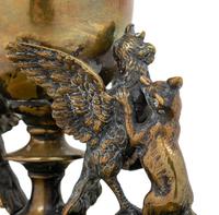 A Continental Brass Figural Ink Stand