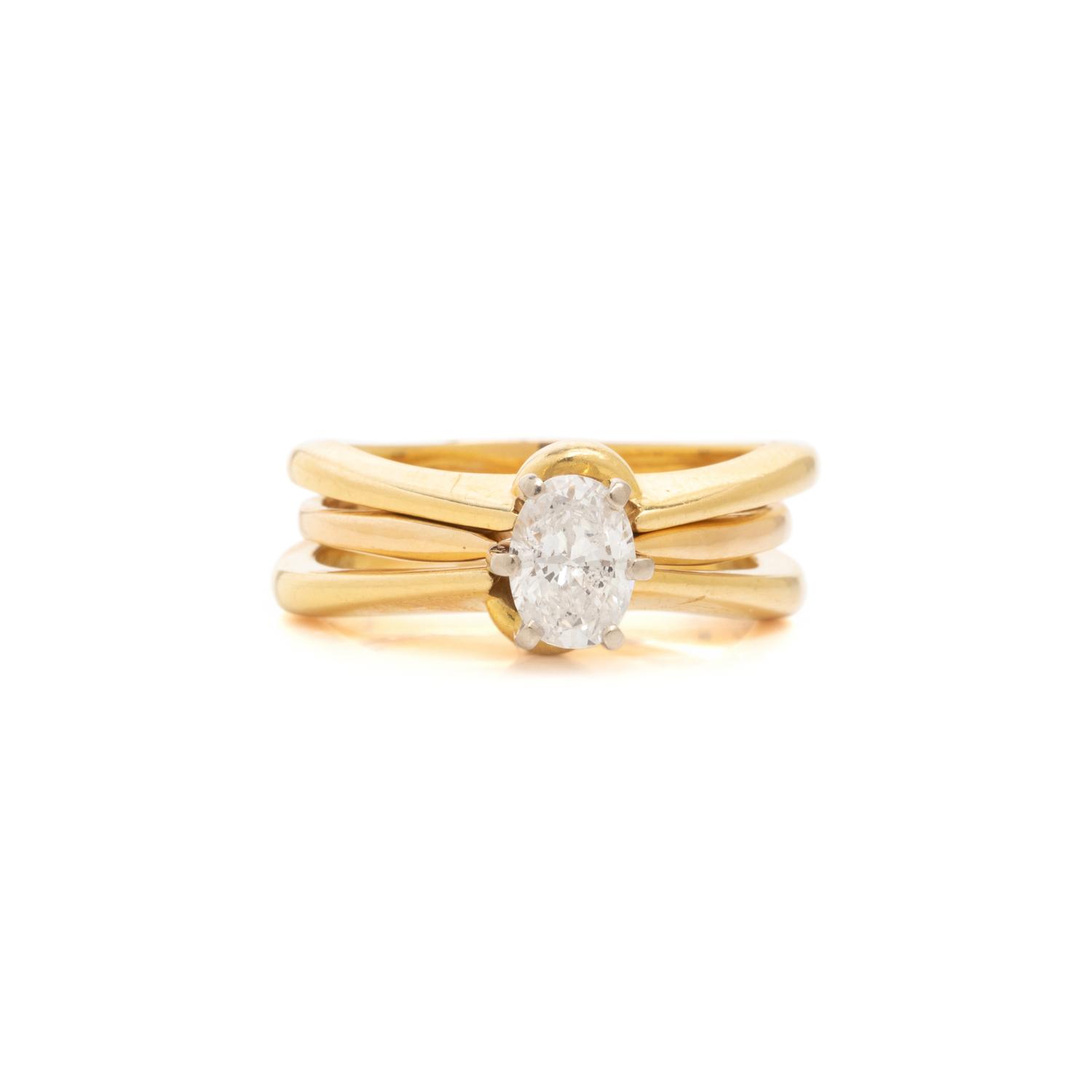 DIAMOND RING WITH TIFFANY & CO. RING GUARDS