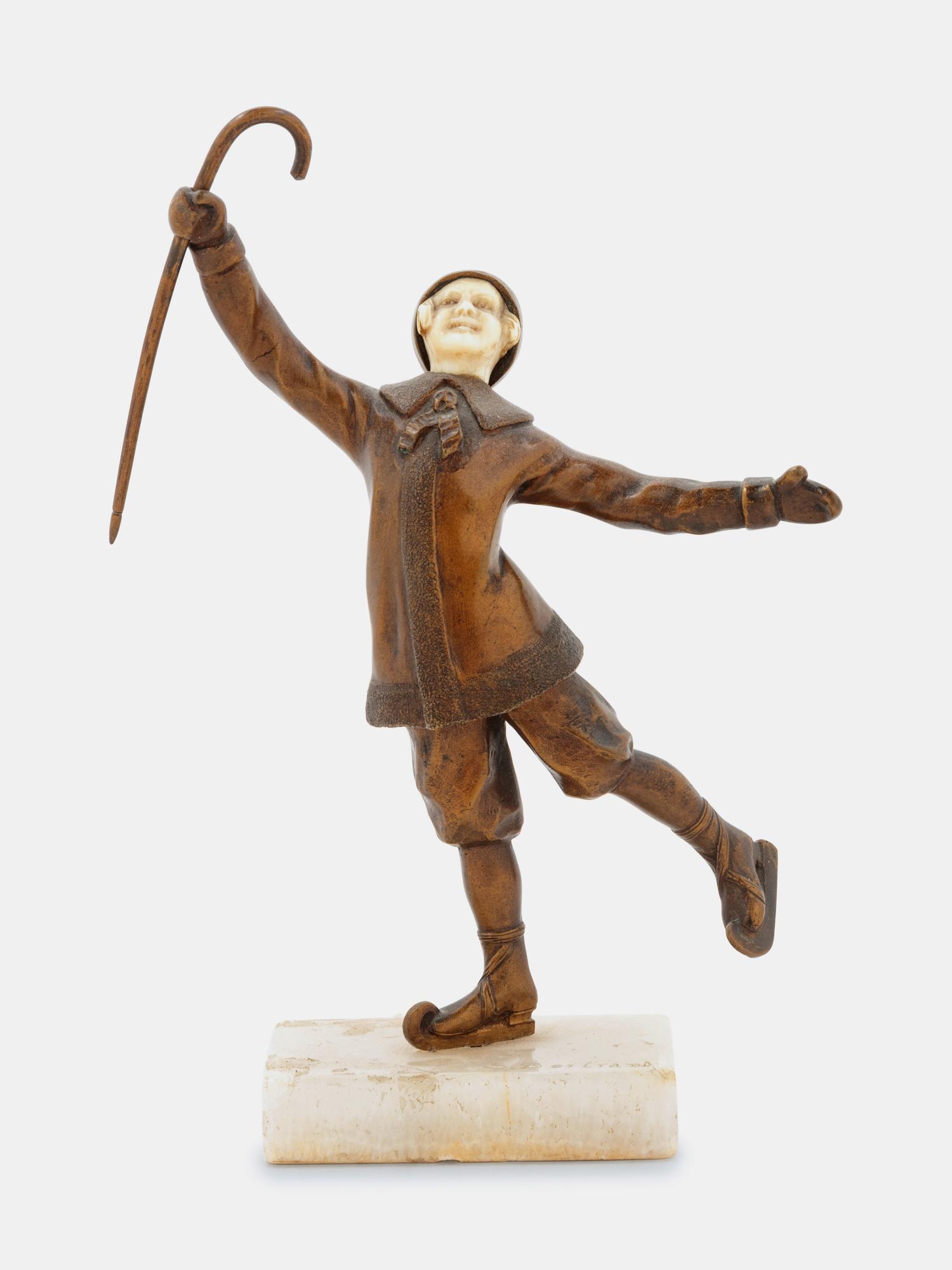 Art Deco Sculpture of a Youth Skating