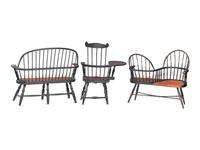 Seven Painted Windsor Doll's Chairs