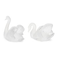 A Pair of Lalique Miroir Cygnes Sculptures