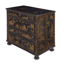 A George I/II Lacquered and Japanned Chest of Drawers