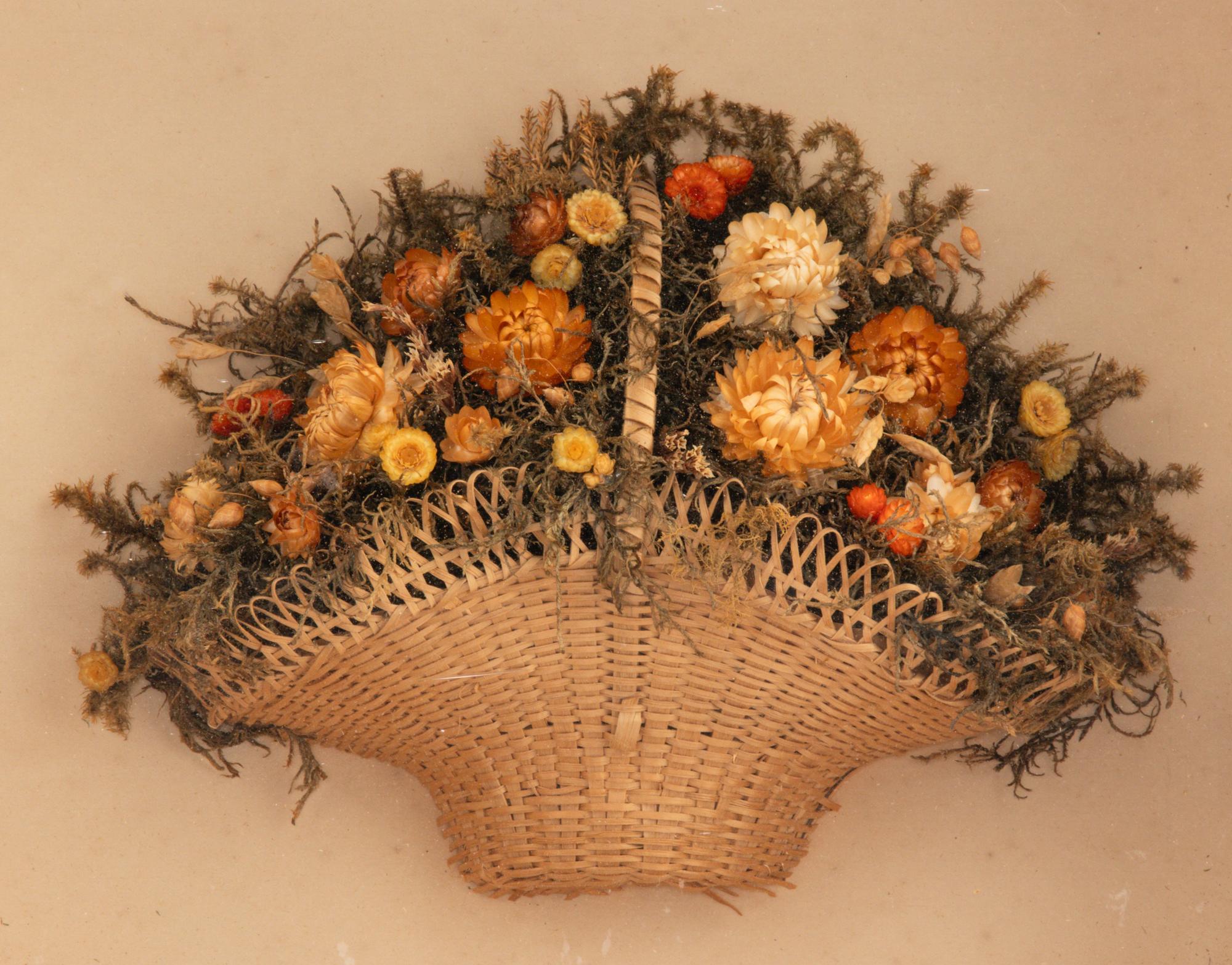 A Pair of Shadow-Box Framed Victorian Floral Baskets