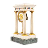 An Empire Style Specimen Marble Portico Clock