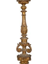 A Venetian Painted and Parcel Gilt Lantern on Stand