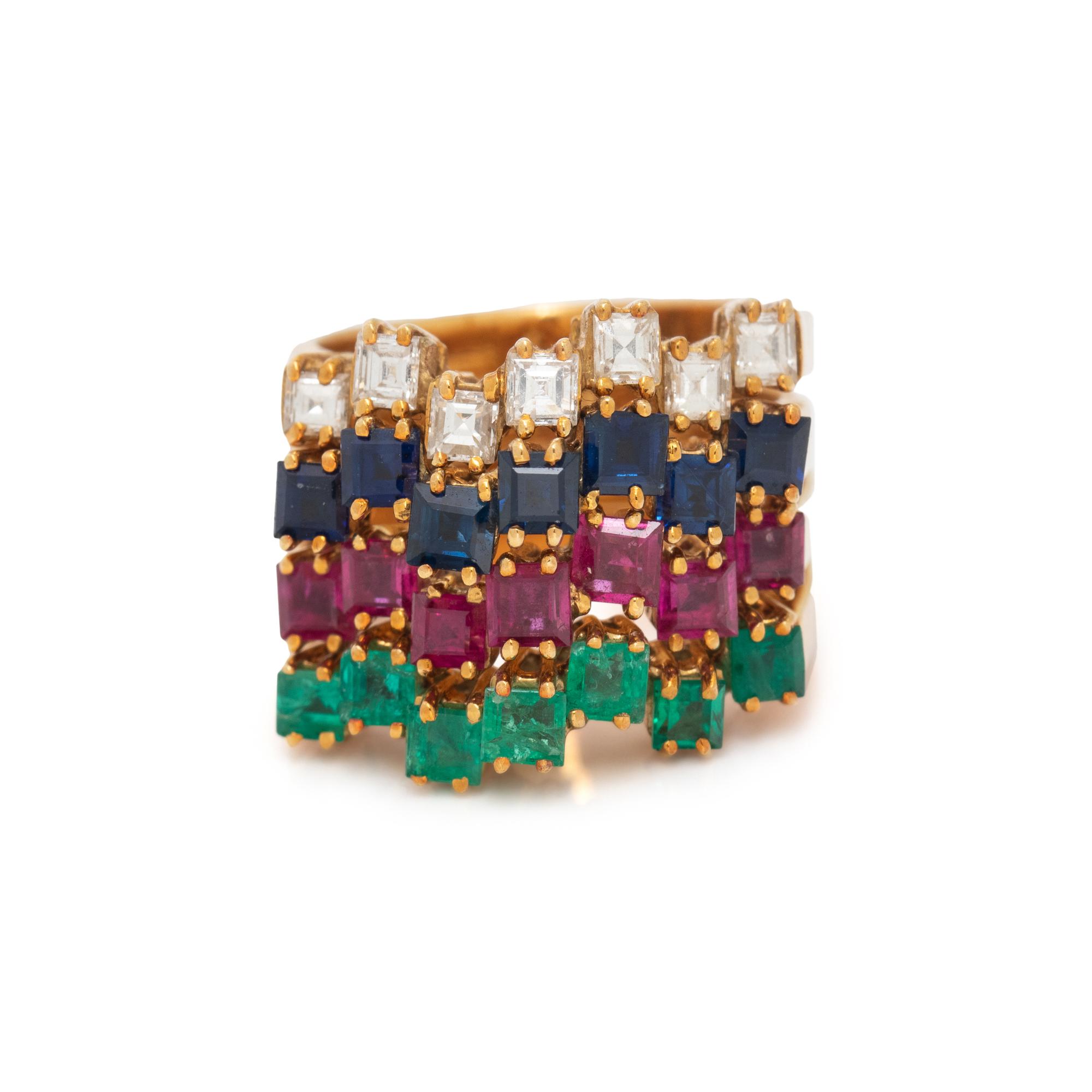 DIAMOND, RUBY, EMERALD, AND SAPPHIRE STACKABLE RINGS