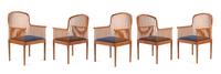 Davis Allen (American, 1916-1999), KNOLL STUDIO, c. 1983, a set of five Exeter chairs