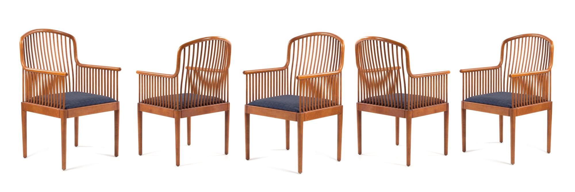 Davis Allen (American, 1916-1999), KNOLL STUDIO, c. 1983, a set of five Exeter chairs