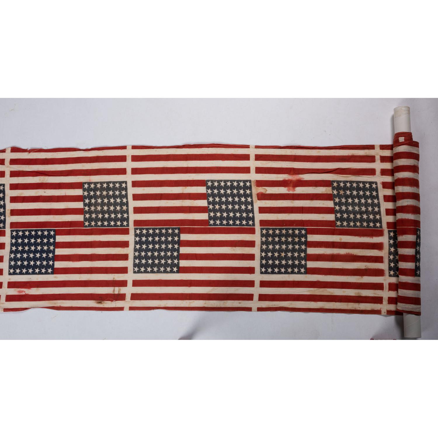 [FLAGS & PATRIOTIC TEXTILES]. Bolt of 42-star American parade flags. N.p., [ca 1889-1890].