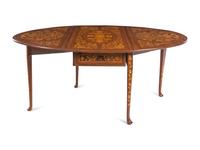 A Dutch Marquetry Drop-Leaf Gate-Leg Table