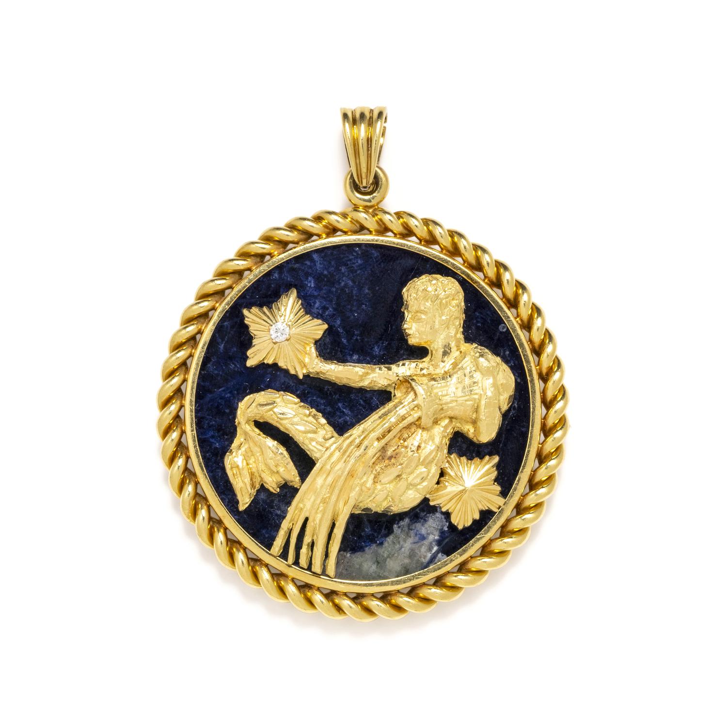 VAN CLEEF & ARPELS, AQUARIUS ZODIAC PENDANT
