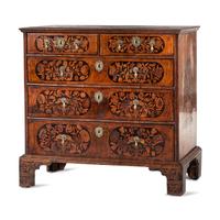 A William and Mary Bird and Foliage Marquetry Chest of Drawers