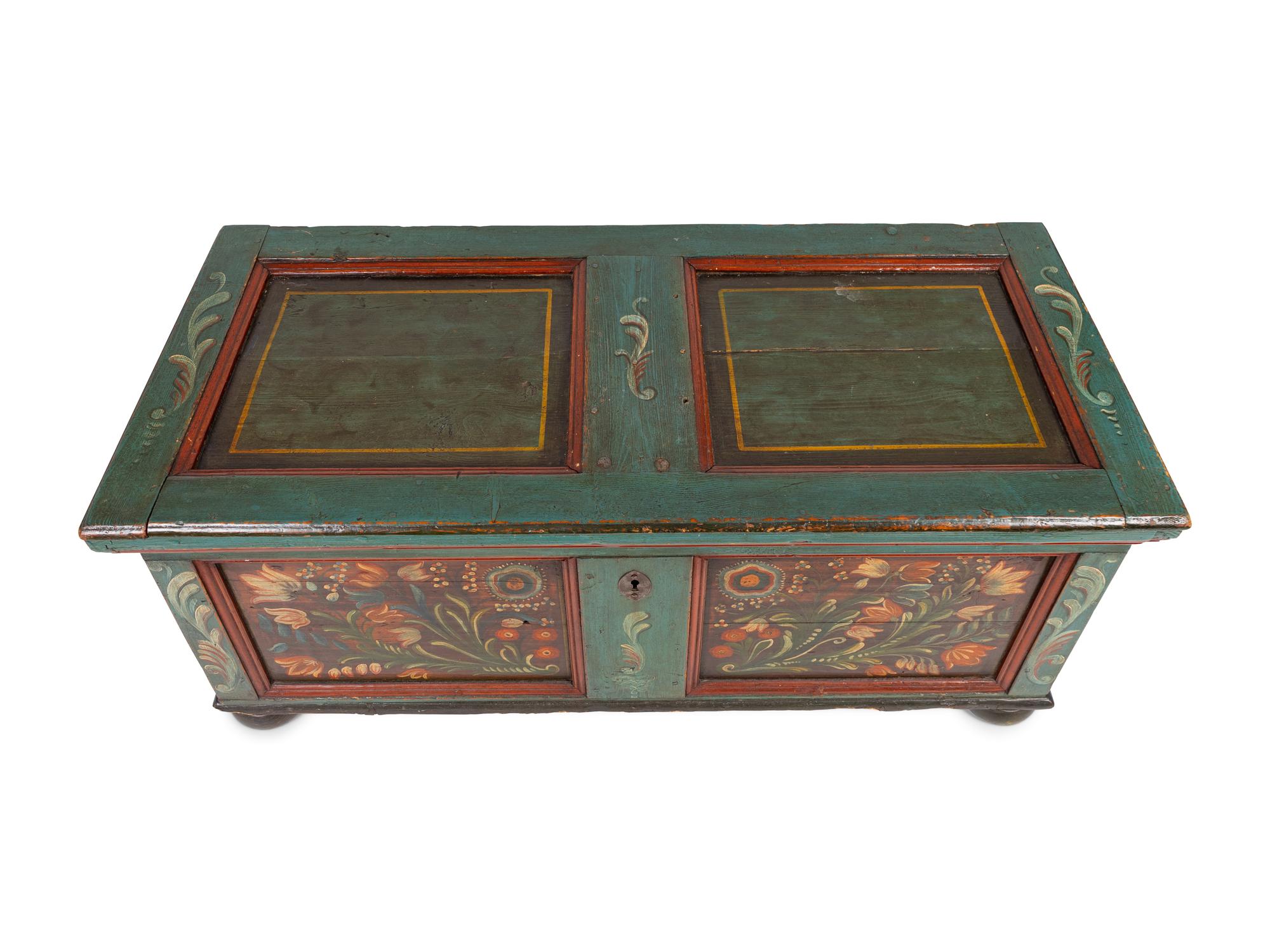 A Northern European Painted Chest — 19TH/20TH CENTURY