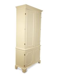 A Pair of Custom Made White Lacquer Four Door Cabinets — 21ST CENTURY
