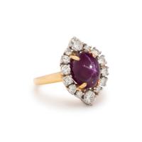 STAR RUBY AND DIAMOND RING