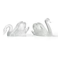 René Lalique (French, 1960–1945) — Two Cygne sculptures