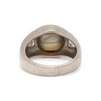 CAT'S EYE CHRYSOBERYL AND DIAMOND RING