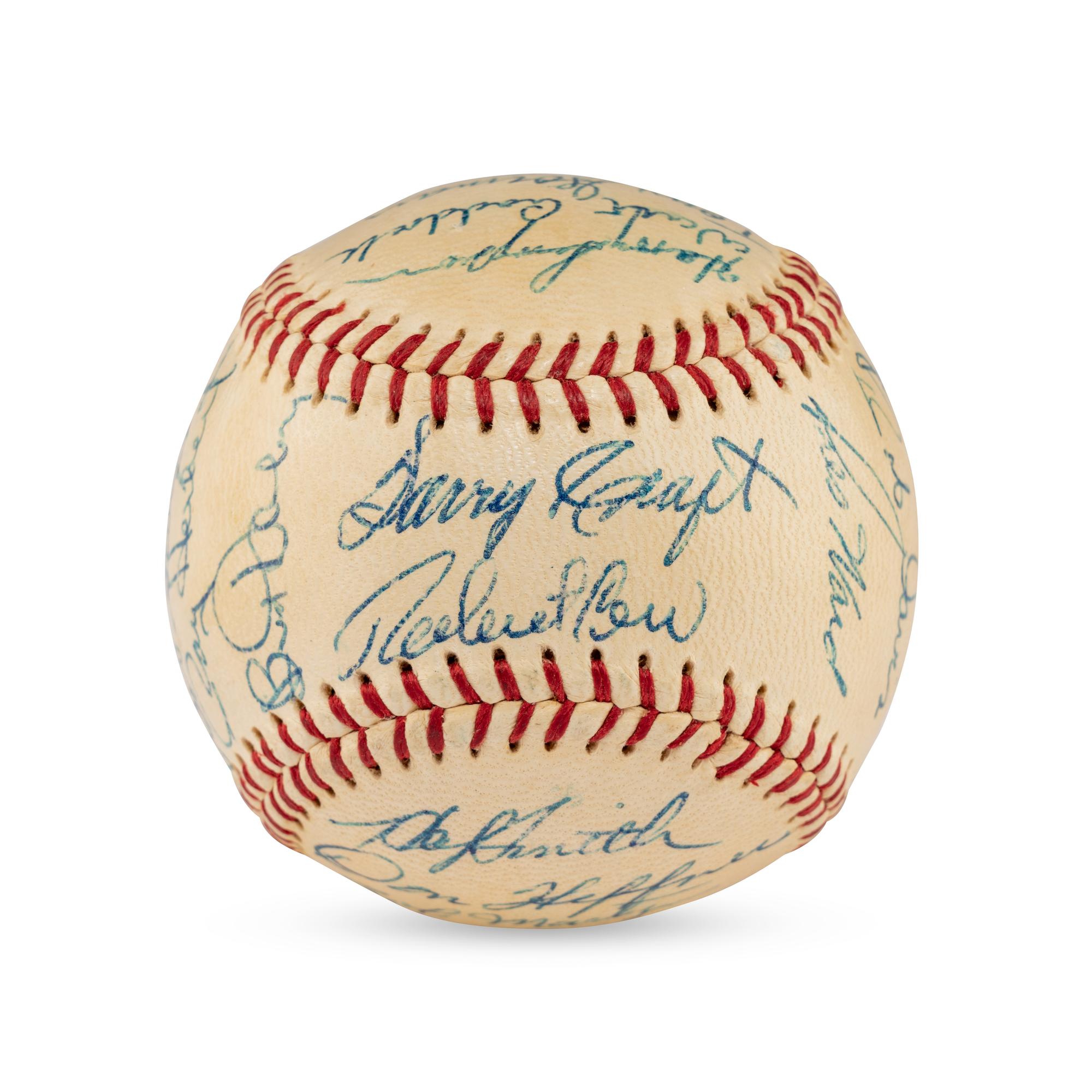 An Exceptional 1958 Kansas City Athletics Team Signed Autograph Baseball Featuring Rookie Era Roger Maris Signature (Beckett Authentication Services)