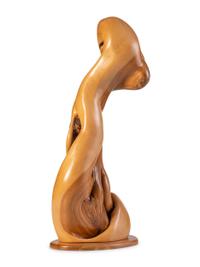 An Abstract Wood Sculpture, Signed Fitzgerald