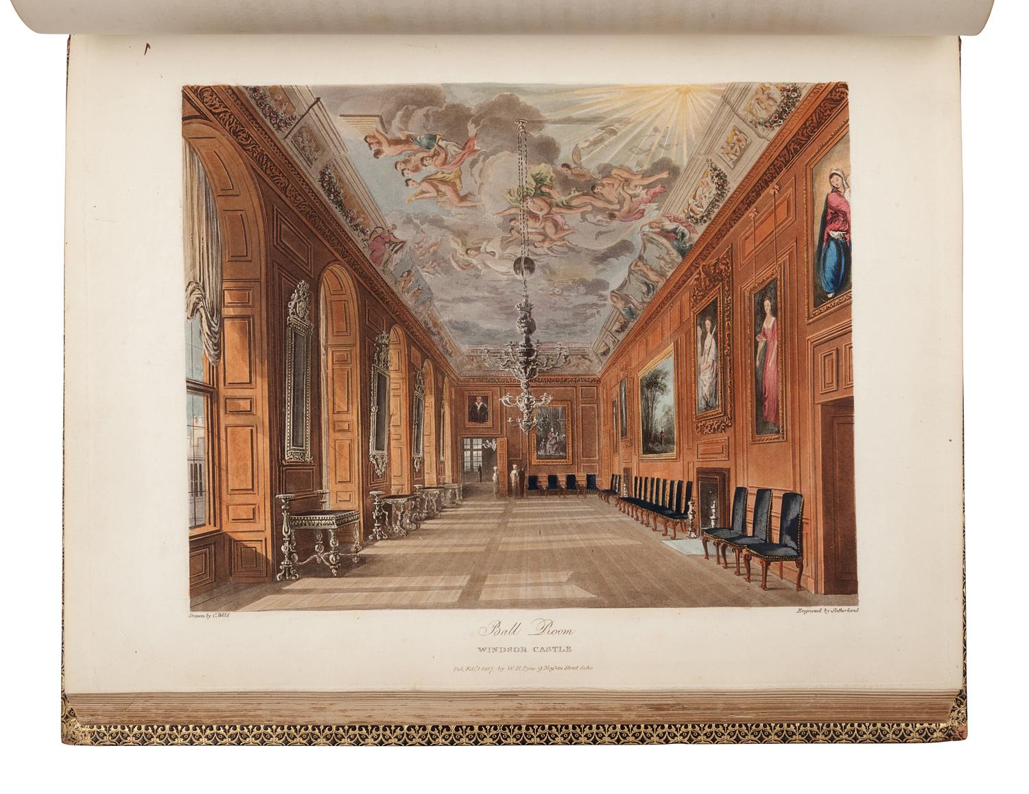 PYNE, William Henry (1769-1843). The History of the Royal Residences of Windsor Castle, St. James’s Palace, Carlton House, Kensington Palace, Hampton Court, Buckingham House, and Frogmore . London: for A. Dry, 1819.