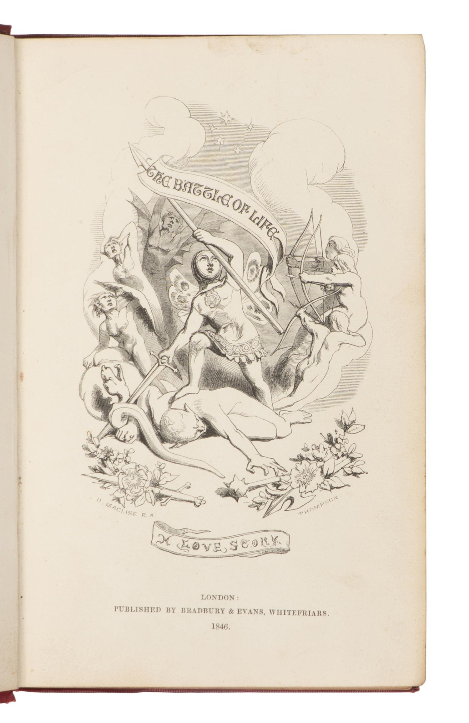 DICKENS, Charles (1812-1870). The Battle of Life. A Love Story . London: Bradbury & Evans, 1846.