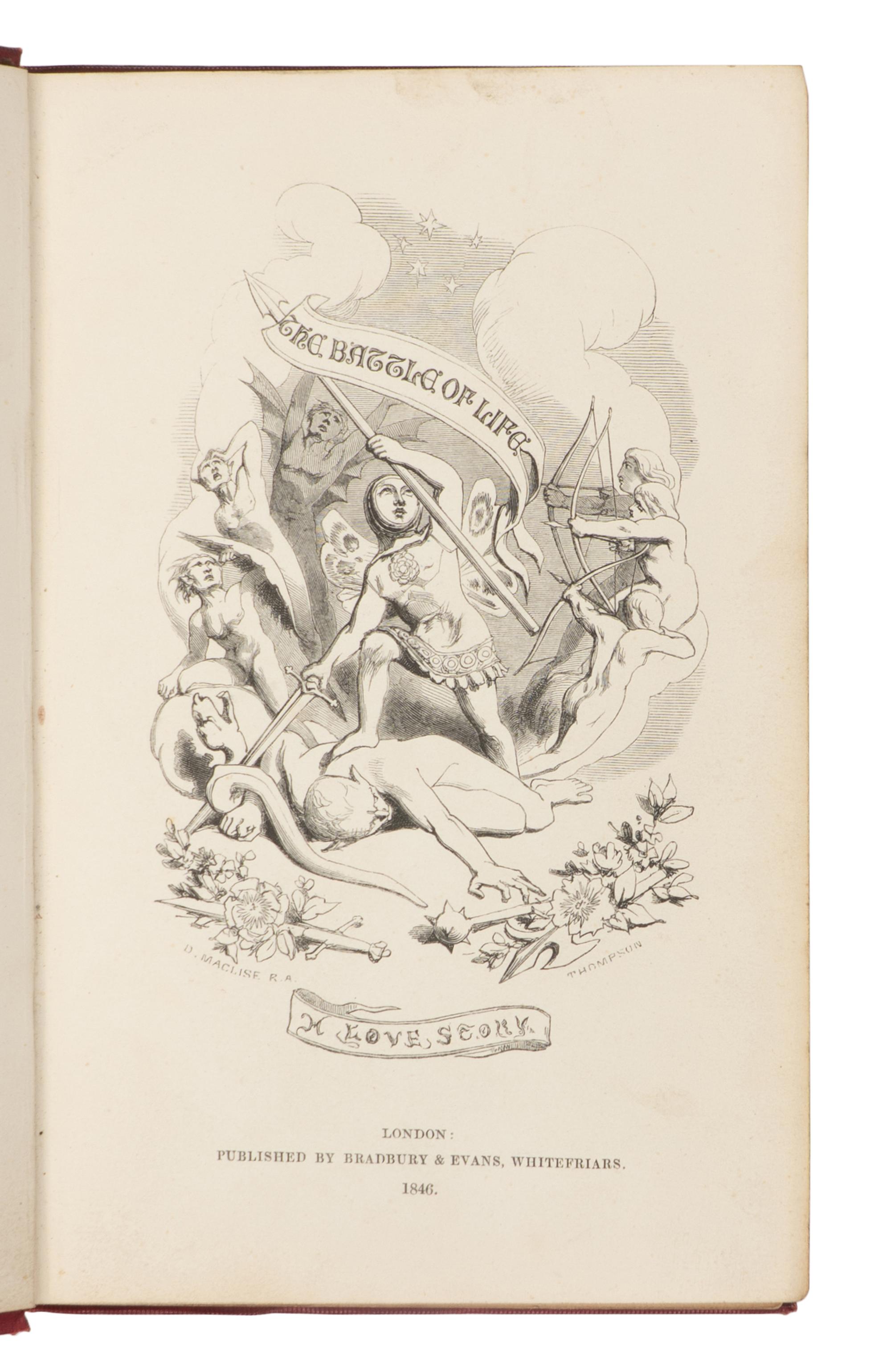 DICKENS, Charles (1812-1870). The Battle of Life. A Love Story . London: Bradbury & Evans, 1846.