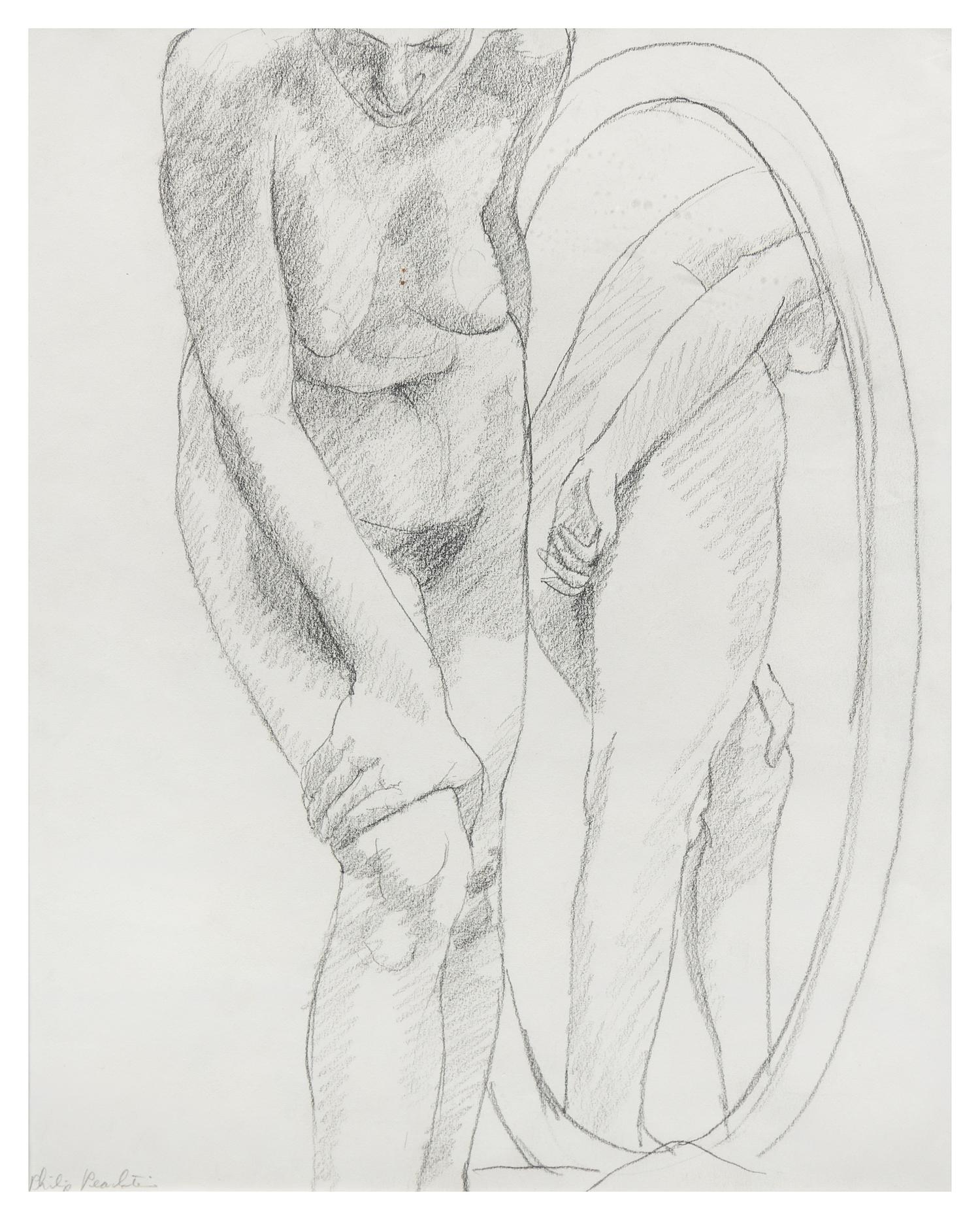 Philip Pearlstein, (American, b. 1924), Nude in Mirror