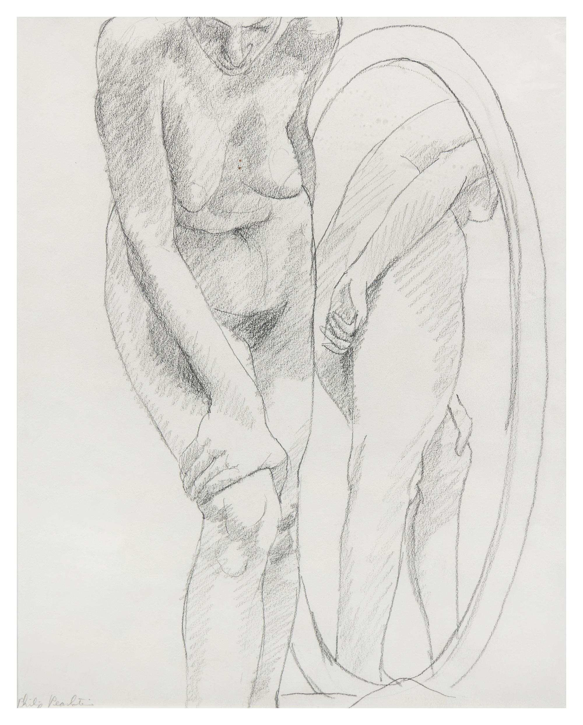 Philip Pearlstein, (American, b. 1924), Nude in Mirror