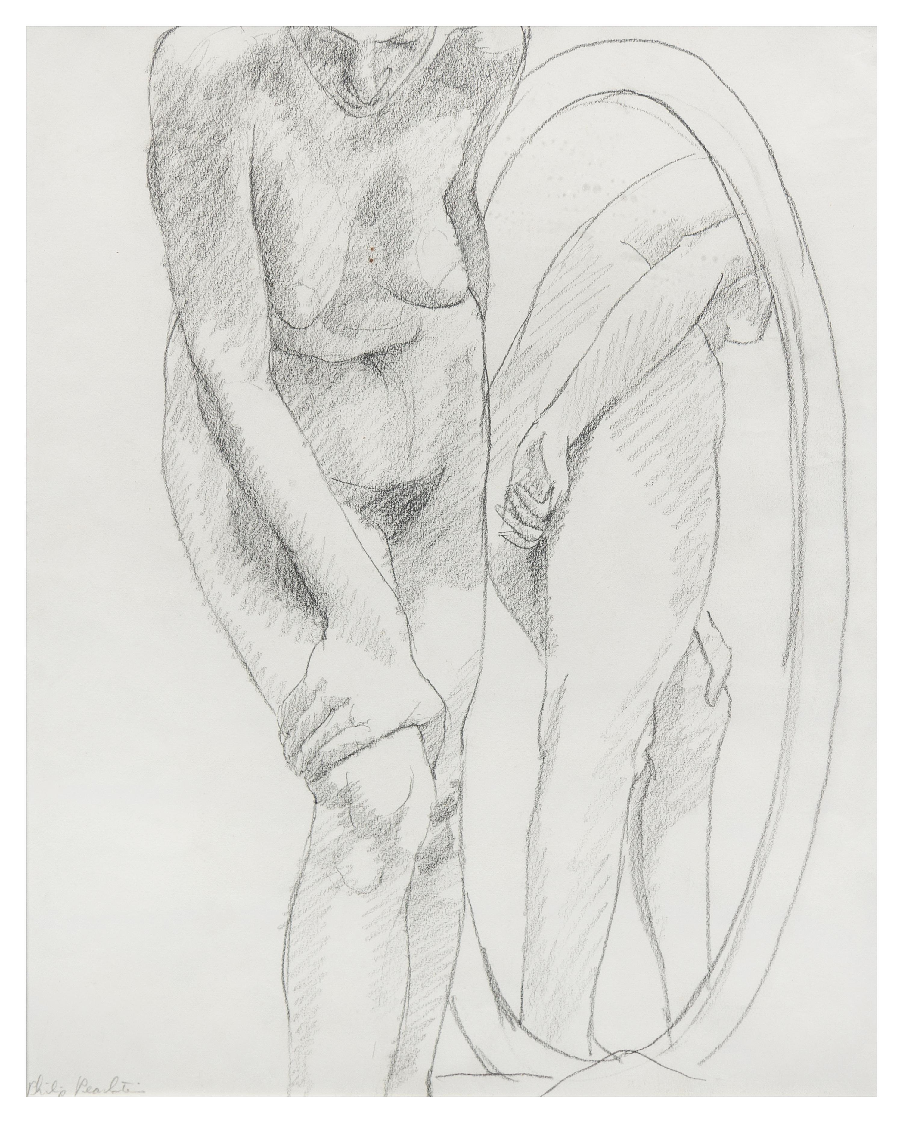 Philip Pearlstein, (American, b. 1924), Nude in Mirror